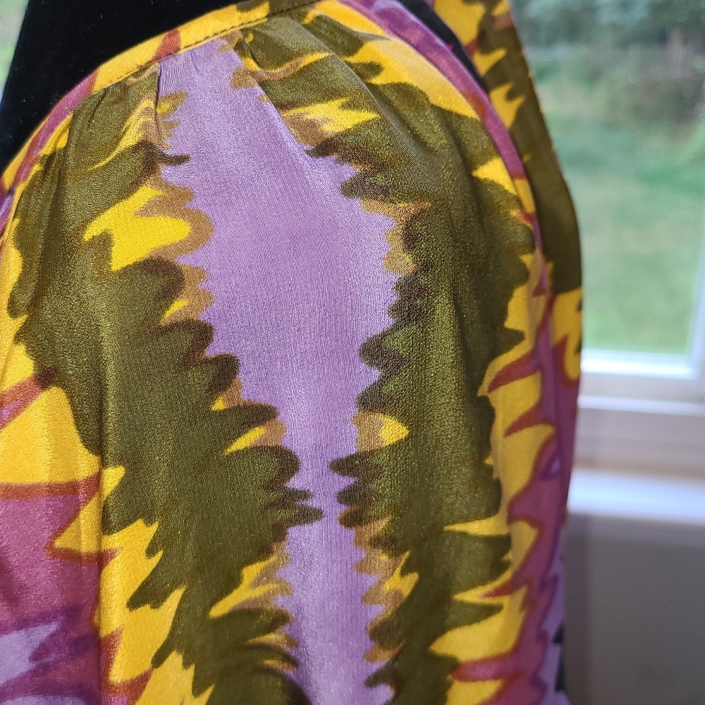 Alice & Trixie 100% silk blouse multicolor Sz S - Picture 6 of 8